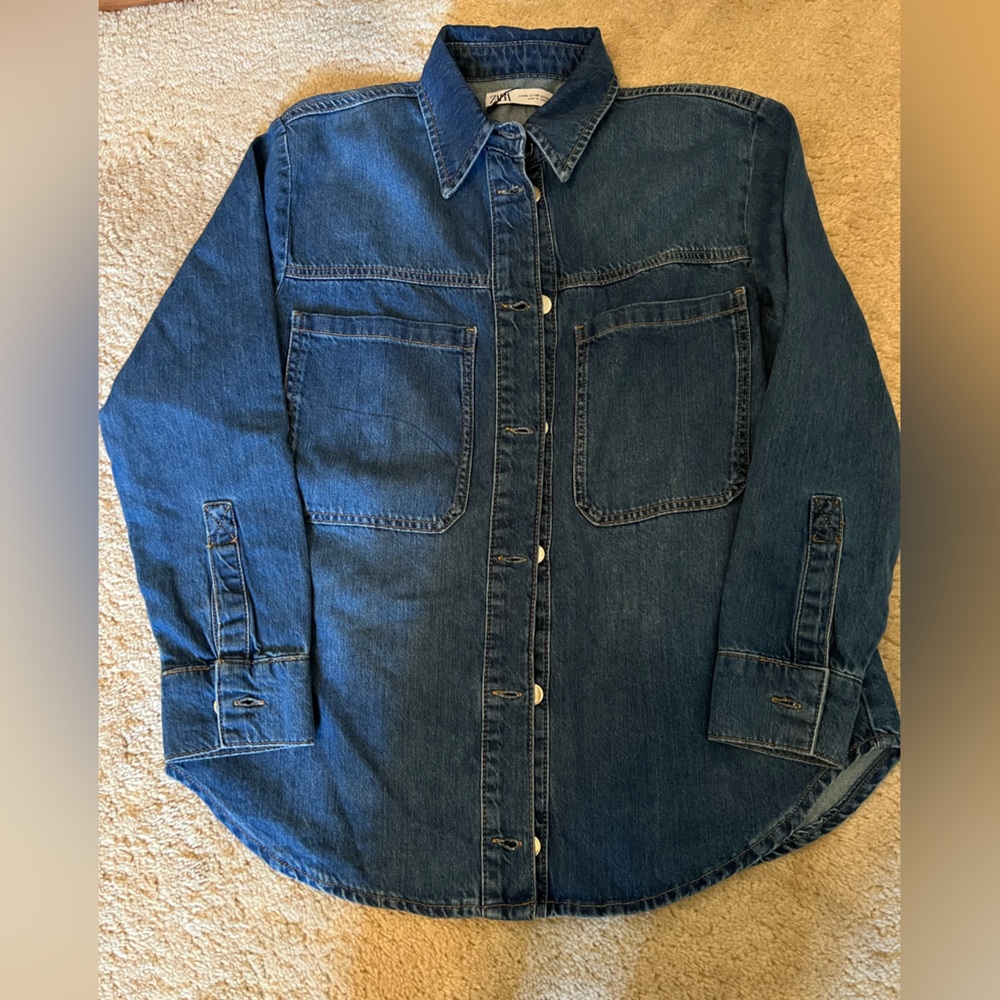 Zara oversized denim shirt XS